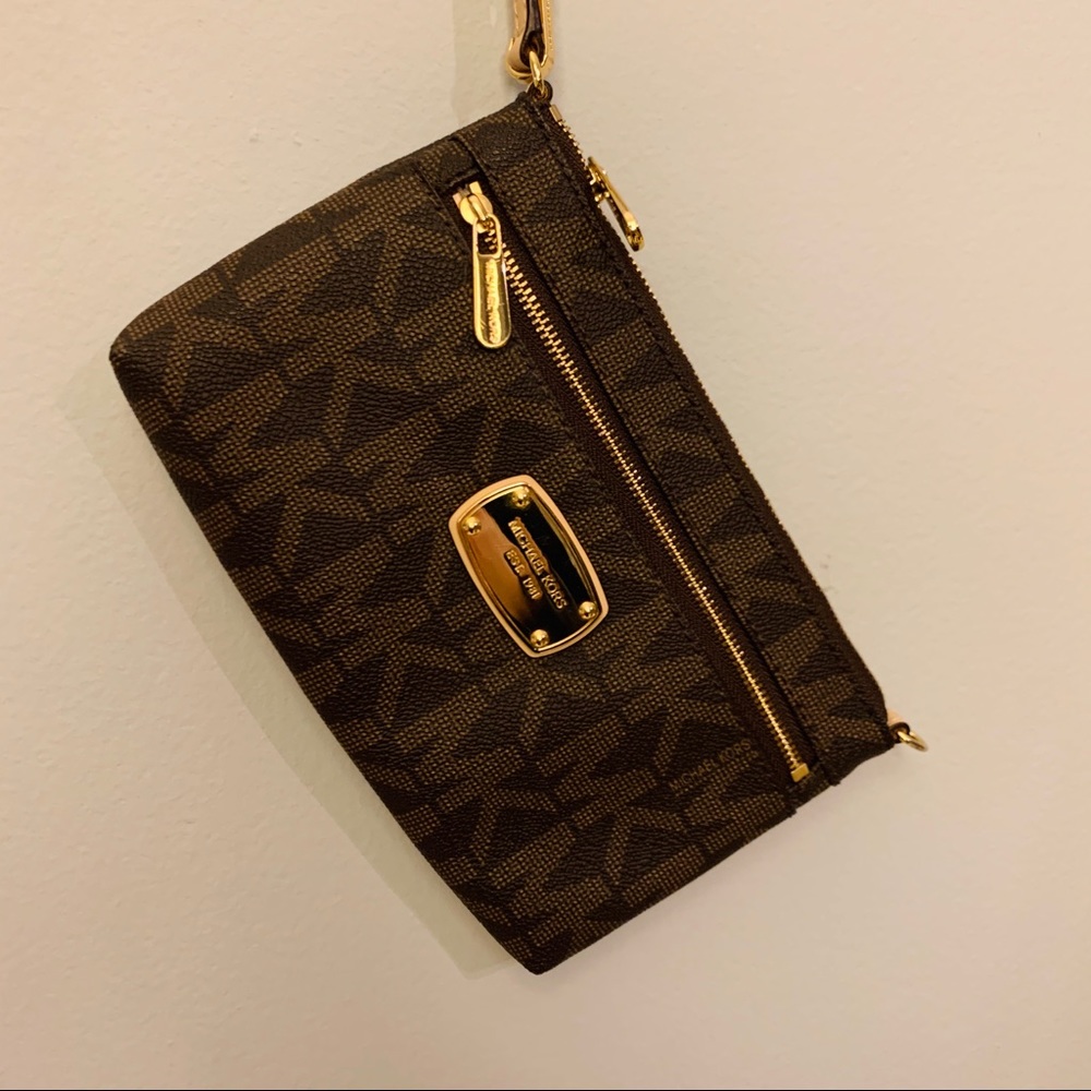 Michael Kors Wristlet Brown & Gold BRAND NEW
